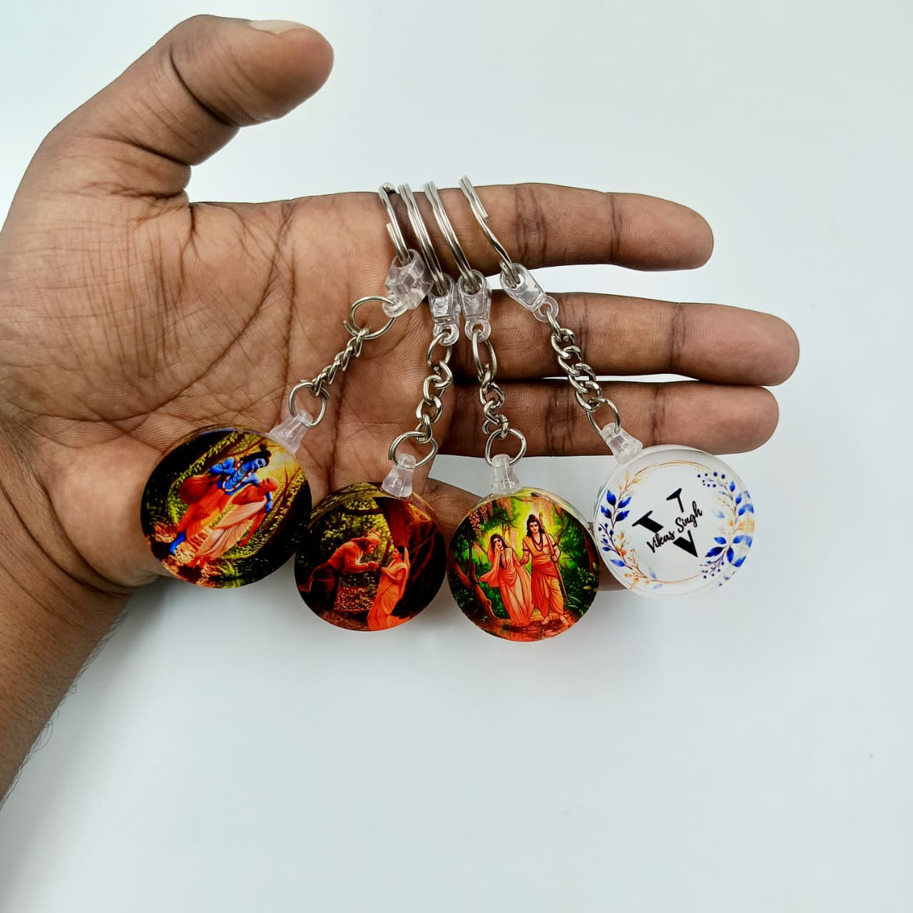 10mm Crystal Circle Keychain