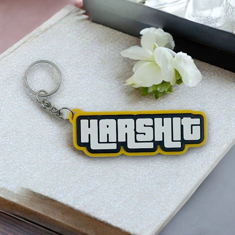 Print Cord GTA Style Custom Name Keychain