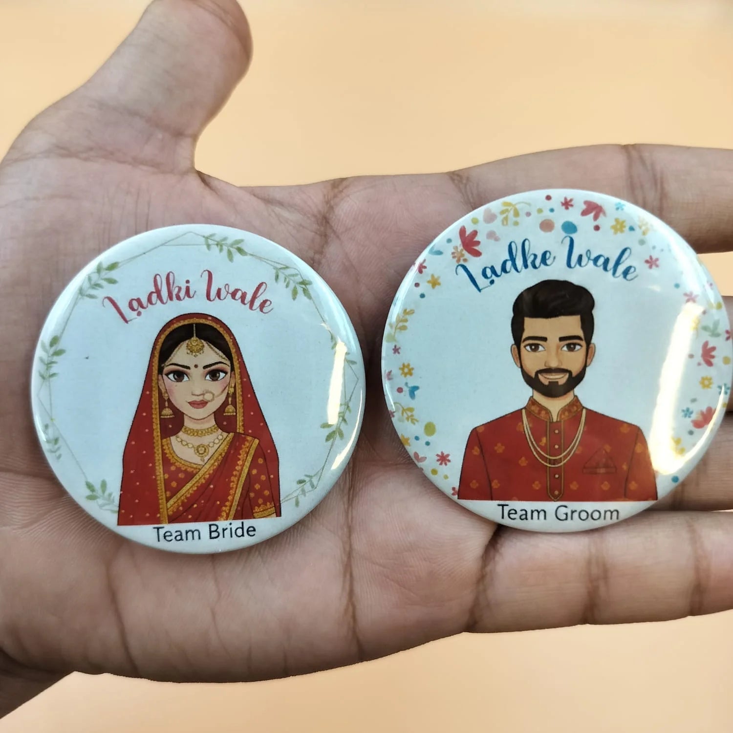 Ladki Wale & Ladke Wale 58mm Badges ( Set of 2 Pcs )