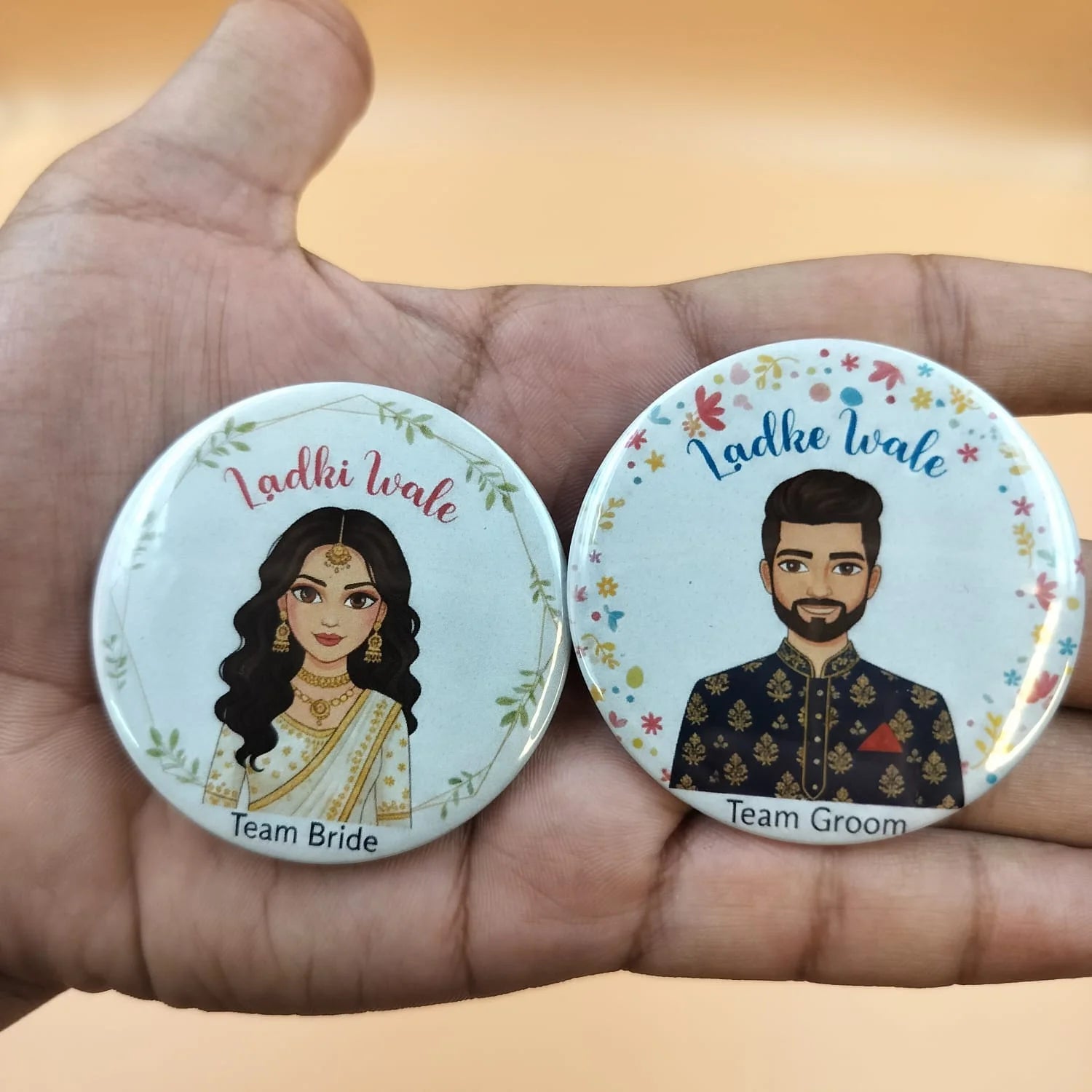 Ladki Wale & Ladke Wale 58mm Badges ( Set of 2 Pcs )
