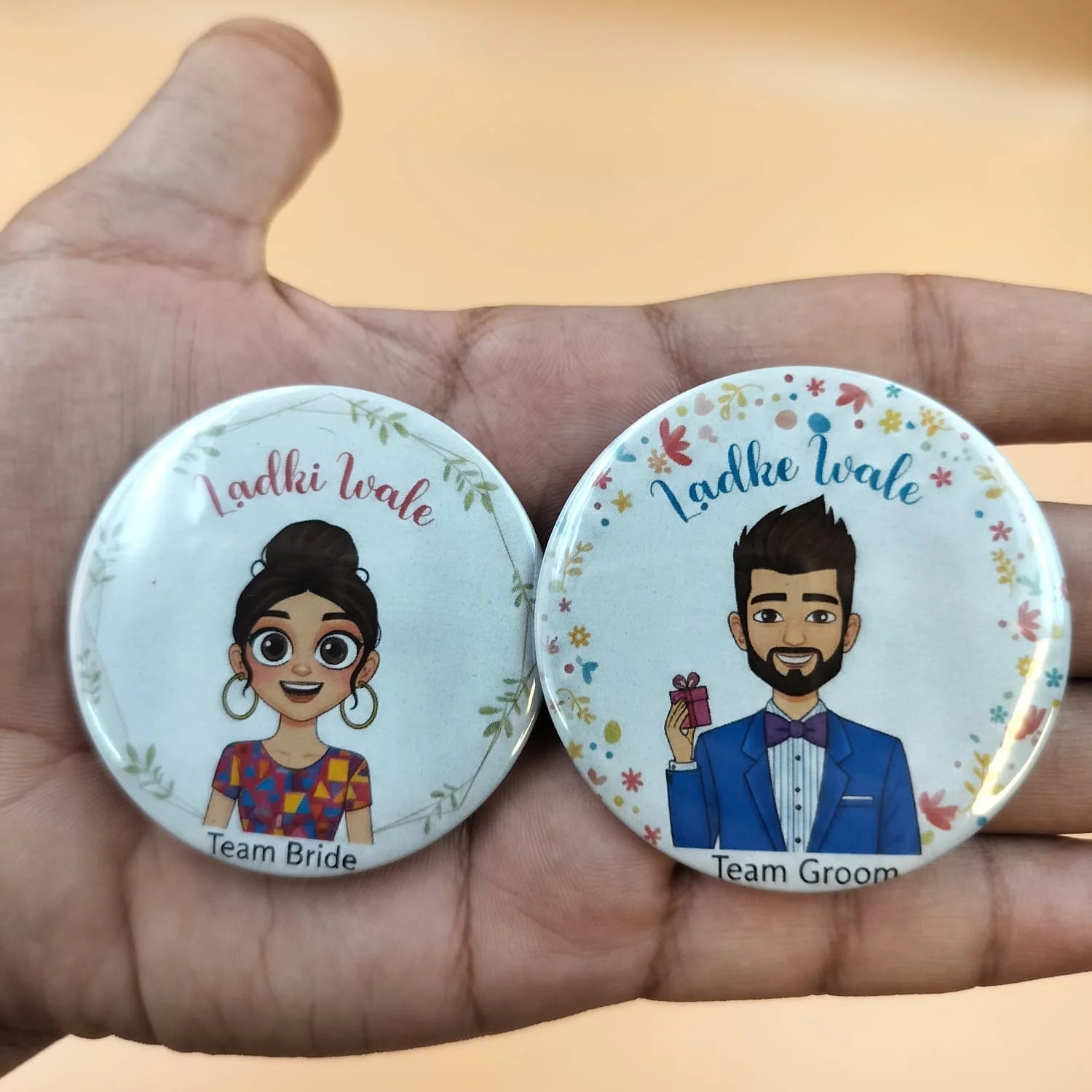 Ladki Wale & Ladke Wale Wedding Badges