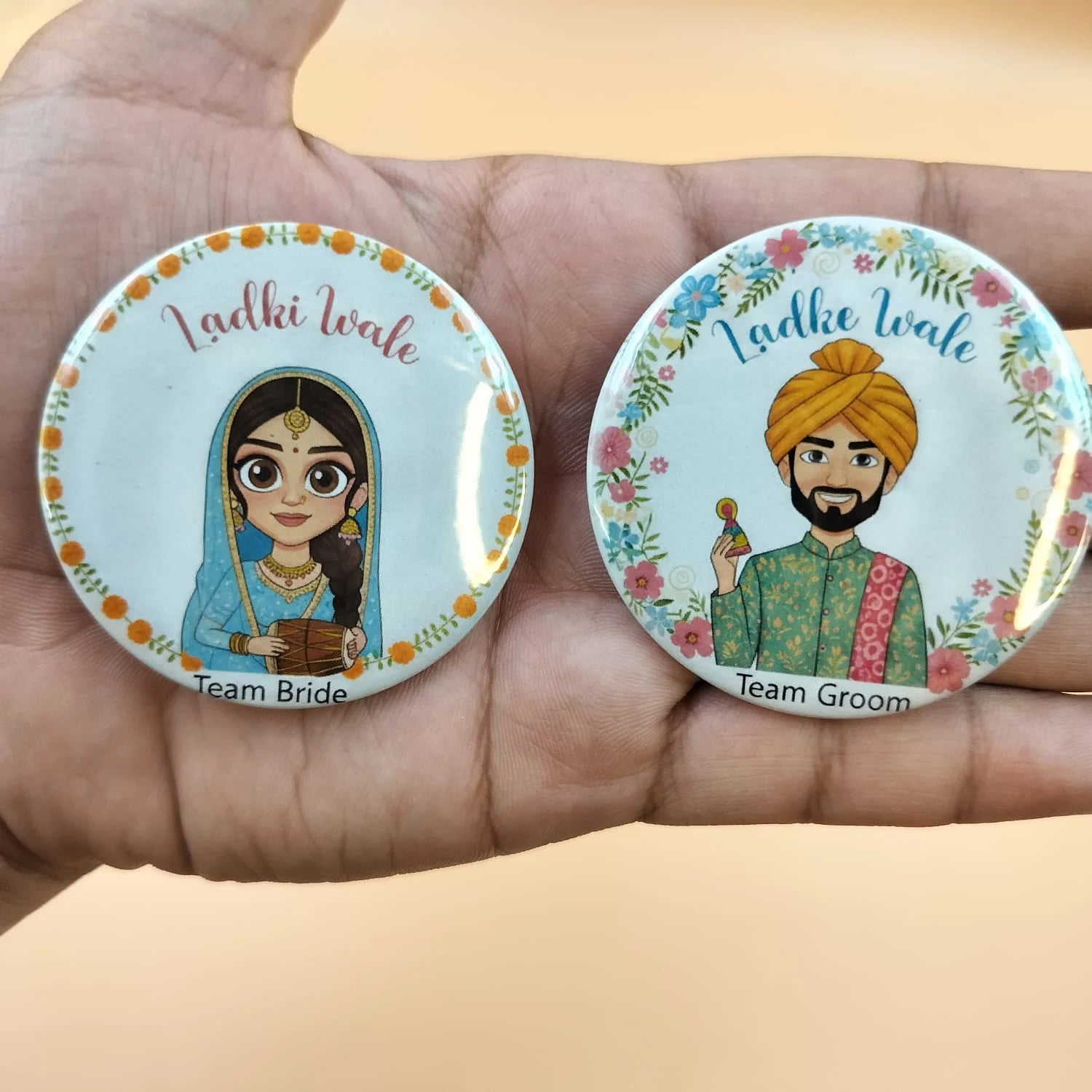 Ladki Wale & Ladke Wale Wedding Badges