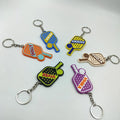 Personalized Pickleball Paddle Keychain with Ball Design