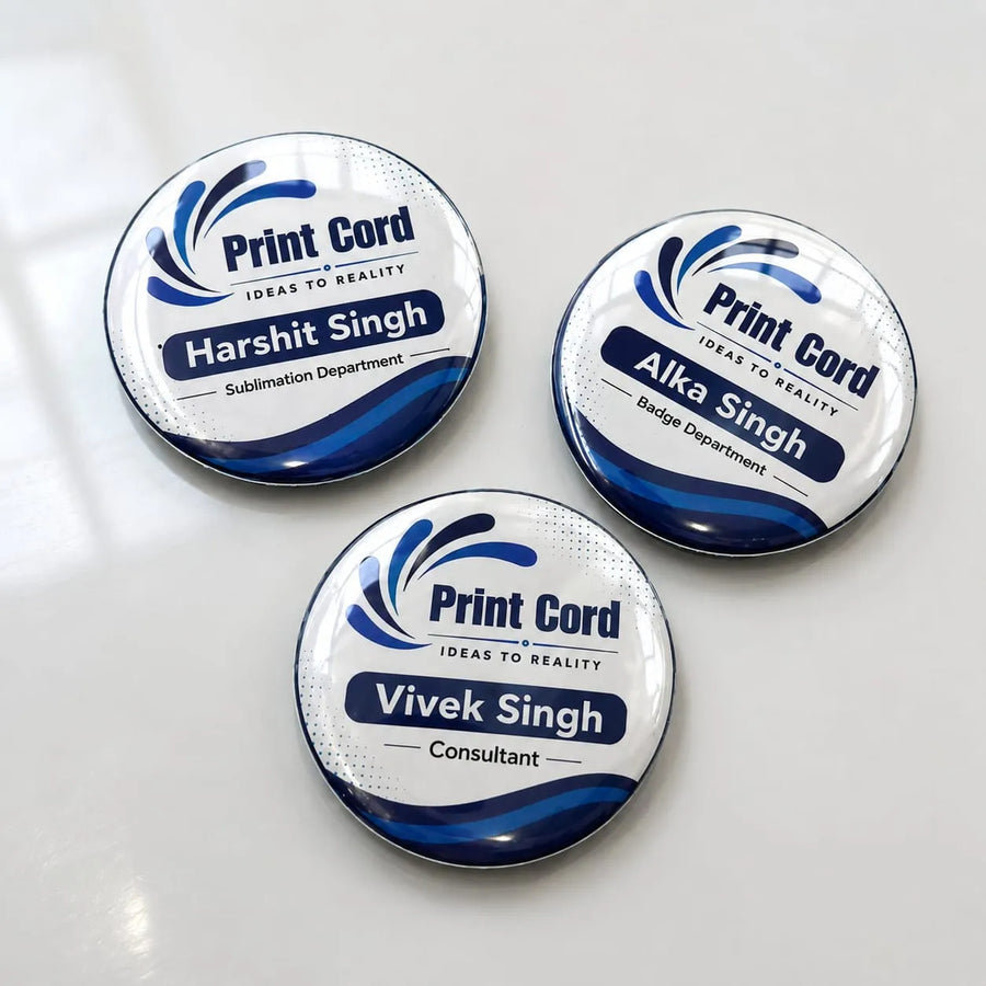 Print Cord Magnetic Badge