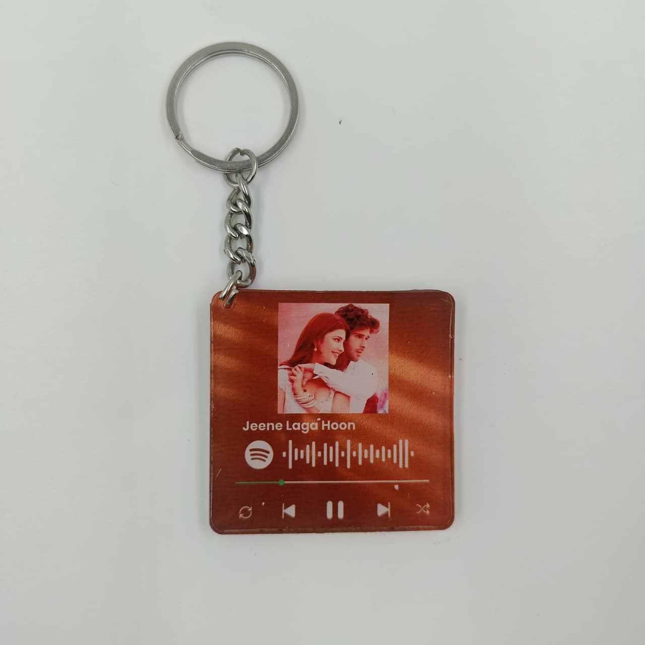 Acrylic Crystal Spotify Square Keychain