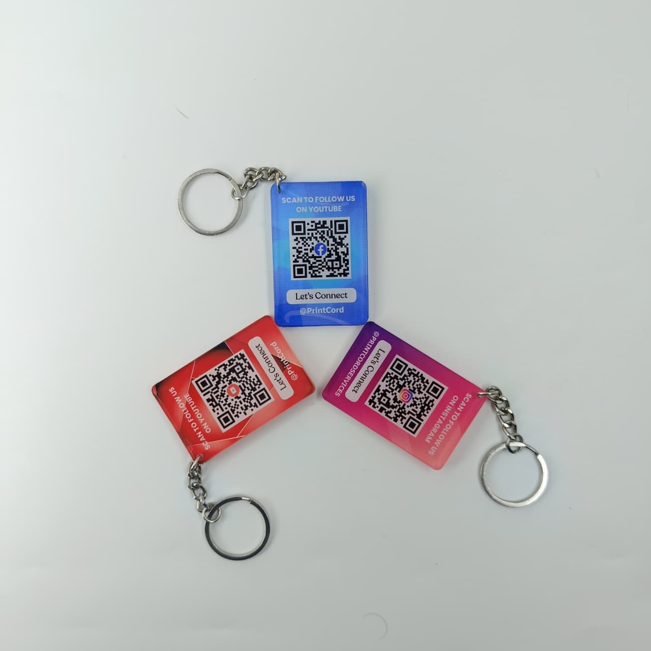 Social Media QR Code Acrylic Crystal Rectangle Keychain