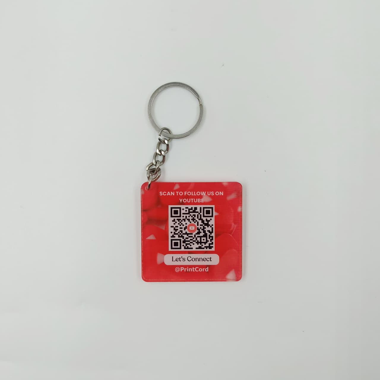 Acrylic Crystal Social Media QR Code Keychain (Square)