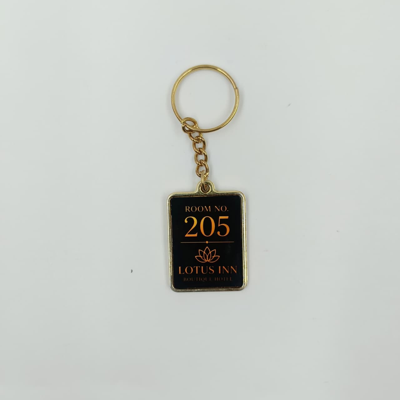 Double-Sided Golden Plastic Outline Keychain