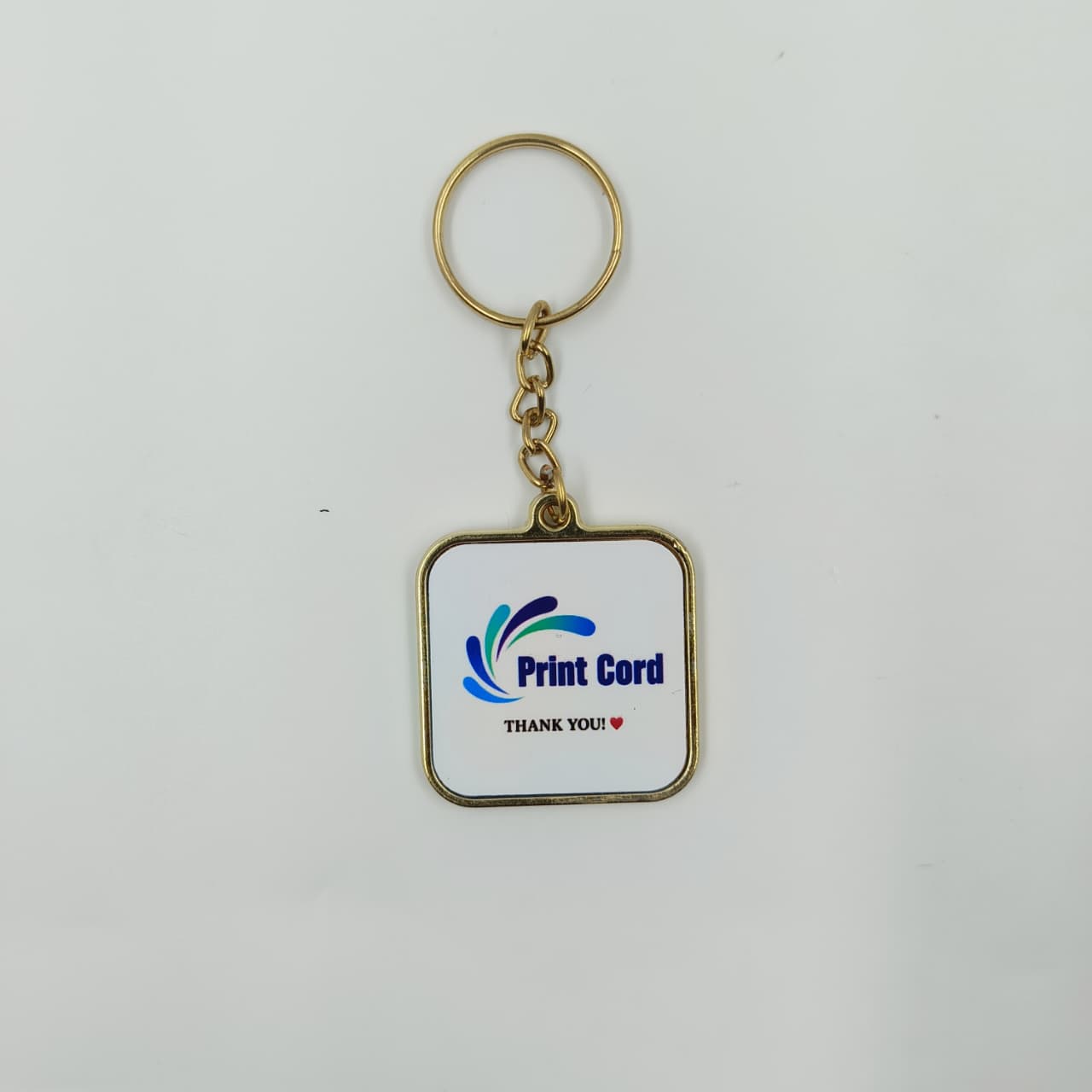 Double-Sided Golden Plastic Outline Keychain