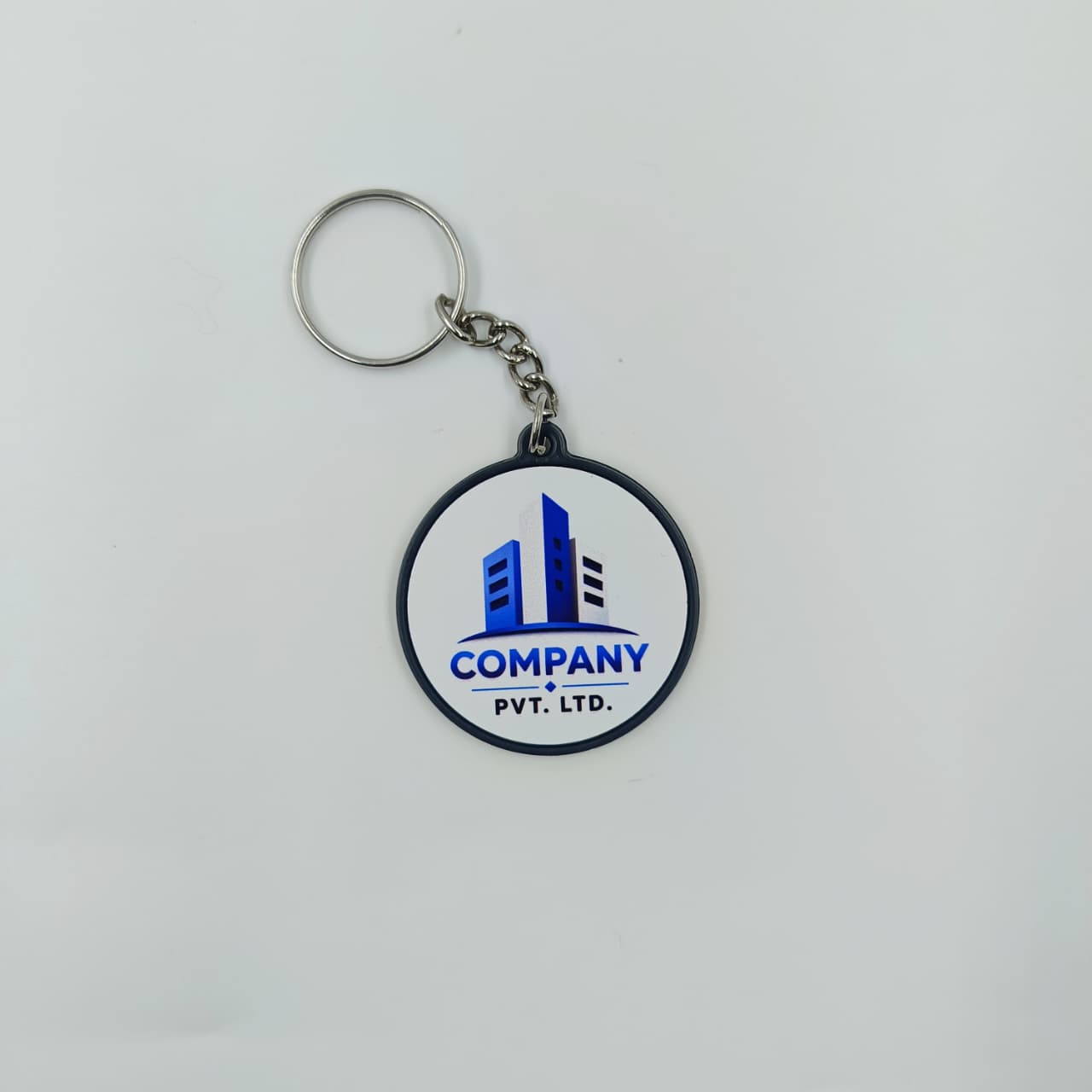 Double-Sided Black Plastic Outline Keychain