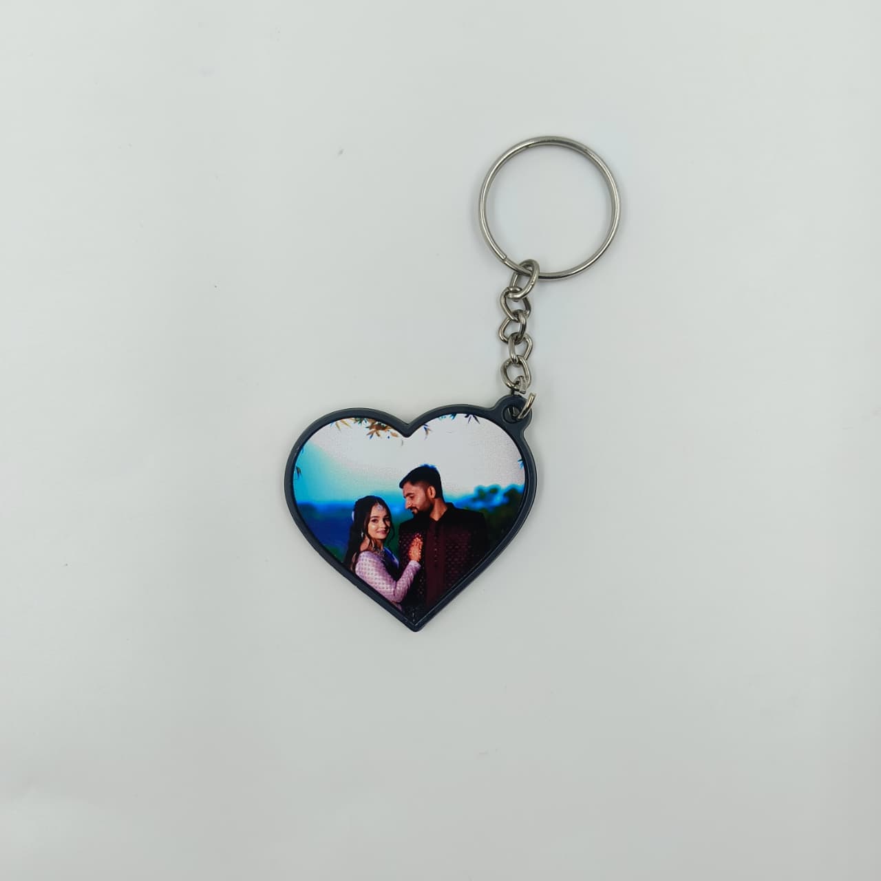 Double-Sided Black Plastic Outline Keychain