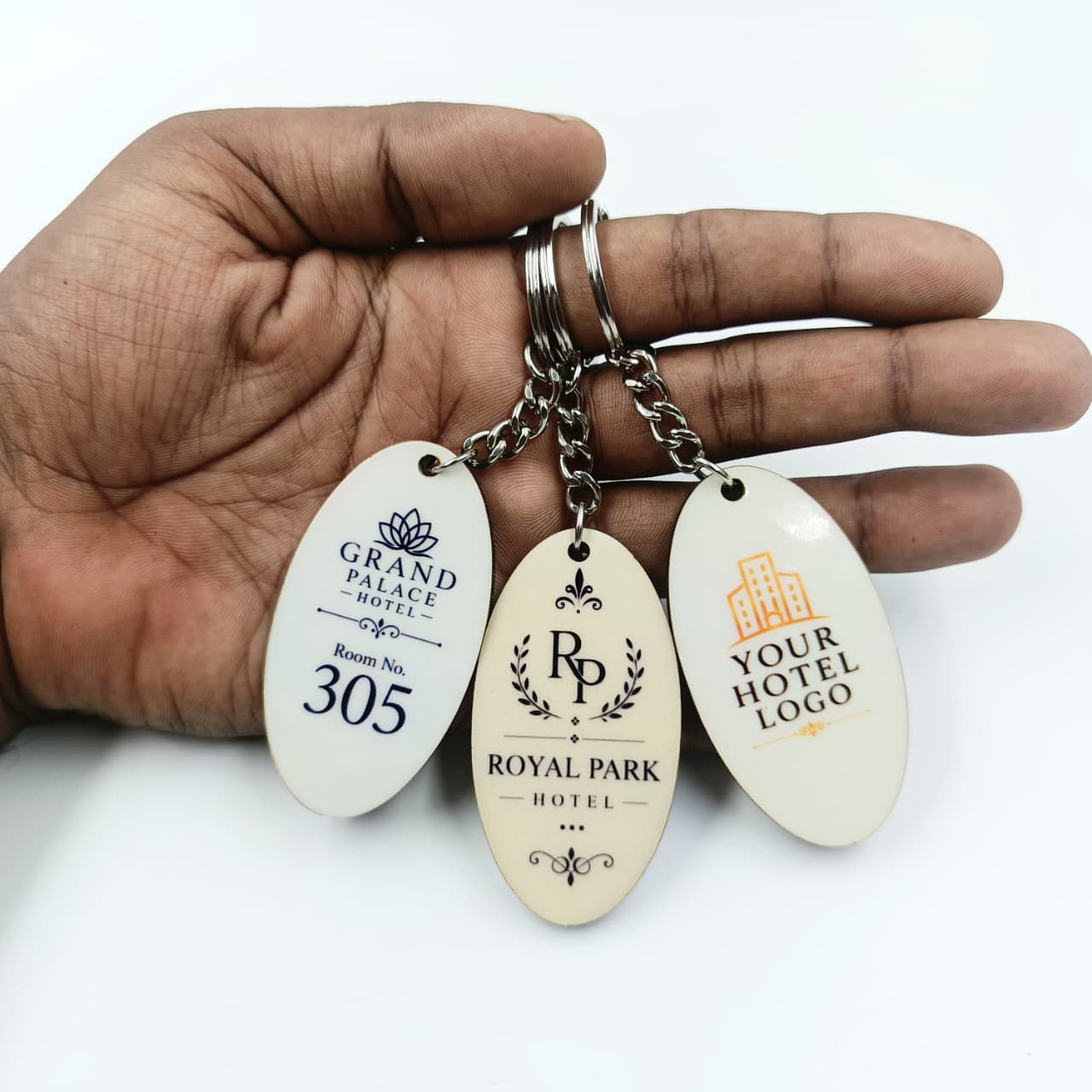 Double-Sided MDF Hotel Keychain